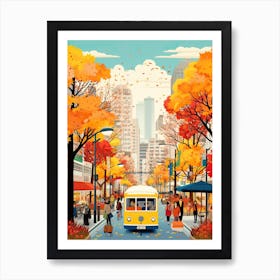 Tokyo In Autumn Fall Travel Art 3 Art Print