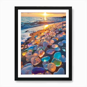 Glass Pebbles On The Beach Art Print