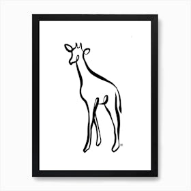 The Naked Giraffe Line Art Print