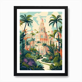 Balboa Park Usa Modern Illustration  Art Print