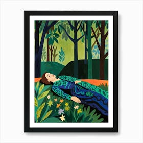 Woman In The Woods Art Print