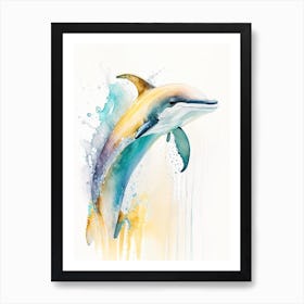 Common Dolphin Storybook Watercolour  (3) Art Print