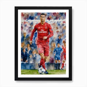 Cristiano Ronaldo Water Colour 1 Art Print