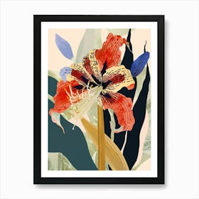 Colourful Flower Illustration Amaryllis 2 Art Print