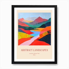 Colourful Abstract Snowdonia National Park Wales 7 Poster Art Print