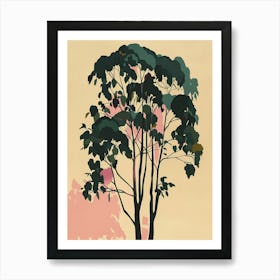 Eucalyptus Tree Colourful Illustration 1 Art Print