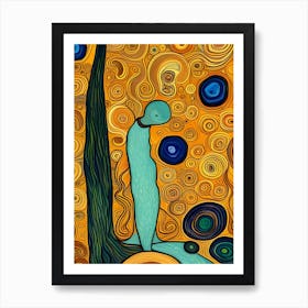 Artistic Symphony Silent Scream By Klimt And Van Gogh Art Print