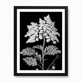 Meadowsweet Leaf Linocut 2 Art Print
