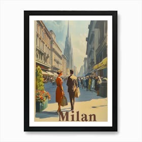 Aihrgdesign A Mid Century Modern Travel Poster For Milan Show Cf9c030c 2e23 45f4 Afe5 4de7fdaf2669 1 Art Print