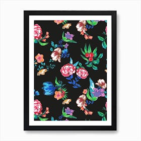 Abstract Flowers Art Print