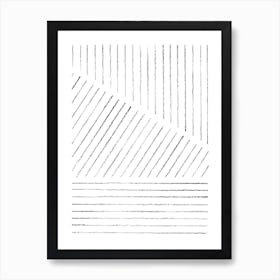 Black And White Drawing Of Lines Art Print