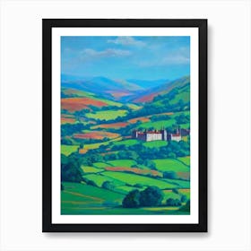 Lake District National Park United Kingdom Blue Oil Painting 1  Art Print