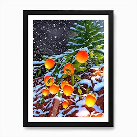 Christmas Tree In The Snow Art Print