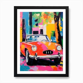 Alfa Romeo Spider Vintage Car Matisse Style Drawing Colourful Art Print