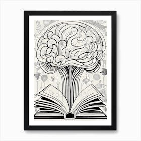 Brain Drawing Art Print