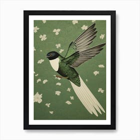 Ohara Koson Inspired Bird Painting Swallow 2 Art Print
