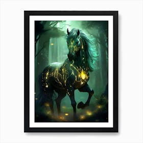 Horse In The Forest Art Print
