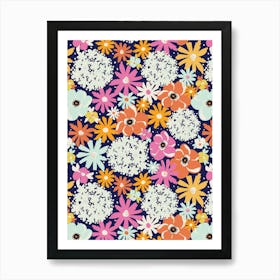 Into The Garden - Mixed Summer Floral Vivid Party Art Print