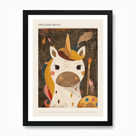 Painter Unicorn Muted Pastels Poster Art Print