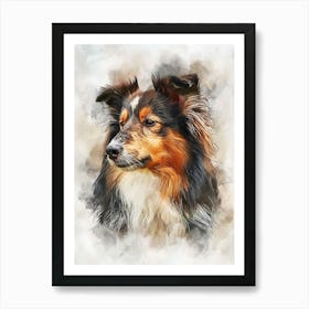 Shetland Sheepdog Watercolor Painting 2 Art Print