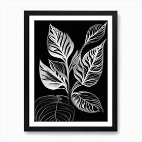 Wild Indigo Leaf Linocut Art Print