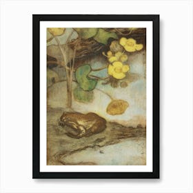 Frog With Marsh Marigold (1880 1937) Art Print