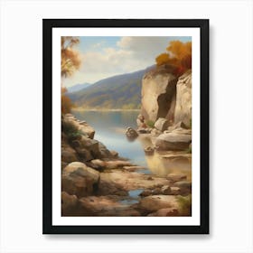 Forest Lake,Vintage Oil Painting,Farm Wall Decorations,Vintage Landscape,Vintage Landscape Oil Painting.2 2 Art Print