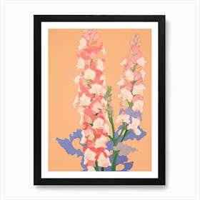 Snapdragons Flower Big Bold Illustration 1 Art Print