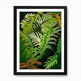 Buttonquail Fern Vibrant Art Print