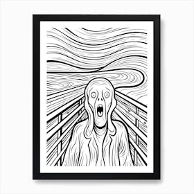 Line Art Inspired By The Scream 3 Art Print