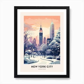 Winter Night  Travel Poster New York City Usa 1 Art Print