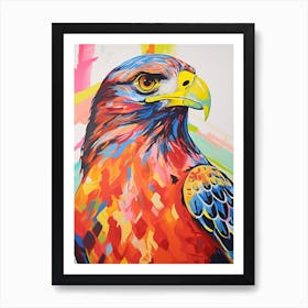 Colourful Bird Painting Red Tailed Hawk 4 Art Print