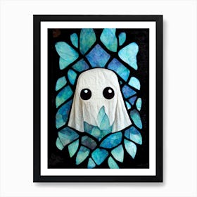Big Eyes Ghost Made Of Stain Glass Art Print