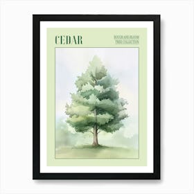 Cedar Tree Atmospheric Watercolour Painting 2 Poster Art Print