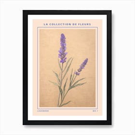 Lavender French Flower Botanical Poster Art Print