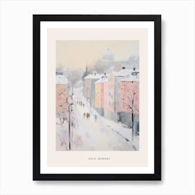 Dreamy Winter Painting Poster Oslo Norway 2 Art Print