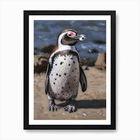 African Penguin Livingston Island Oil Painting 3 Art Print