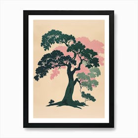 Paulownia Tree Colourful Illustration 2 Art Print