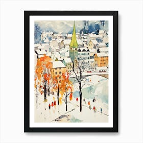 Winter Snow Lucerne   Switzerland Snow Illustration 3 Art Print