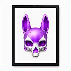 Animal Skull Purple Kawaii Art Print
