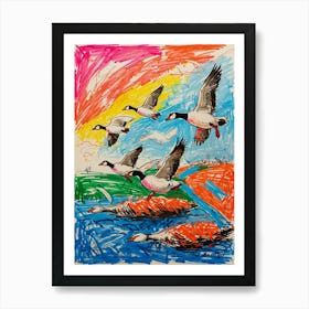 Geese In Flight 6 Art Print