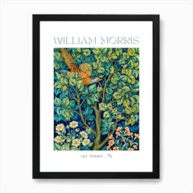 William Morris Cock Pheasant Fabric Print 1916 HD Remastered Labelled Poster Fine Artwork Highlighting Birds from Famous British Textile Artist Art Print