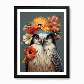 Bird With A Flower Crown American Kestrel 1 Art Print