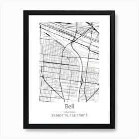 Bell Gardens,United States Minimalist Map 1 Poster