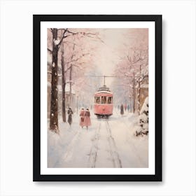 Dreamy Winter Painting Oslo Norway 3 Art Print