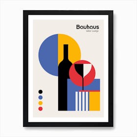 Bauhaus Wine Lodge Minimalist Gift for Wine Lovers Art Print