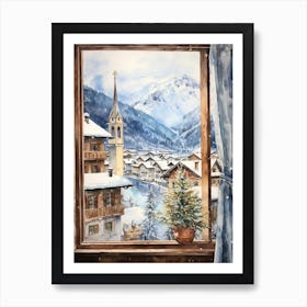 Winter Cityscape Hallstatt Austria 2 Art Print