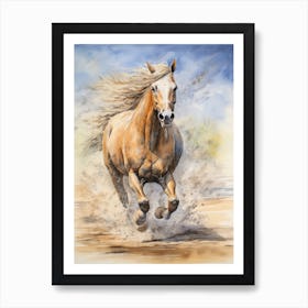 A Horse Painting In The Style Of Wash Technique 4 Art Print