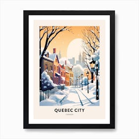 Vintage Winter Travel Poster Quebec City Canada 4 Art Print