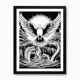 Dove And Snakes Art Print